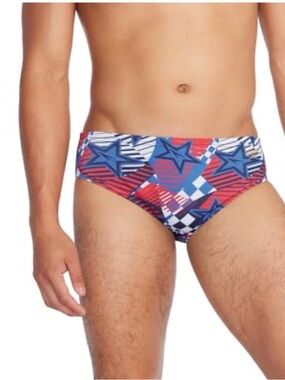 Speedo Men's Endurance Stars Overdrive True Cobalt Swim Race Brief Size 36